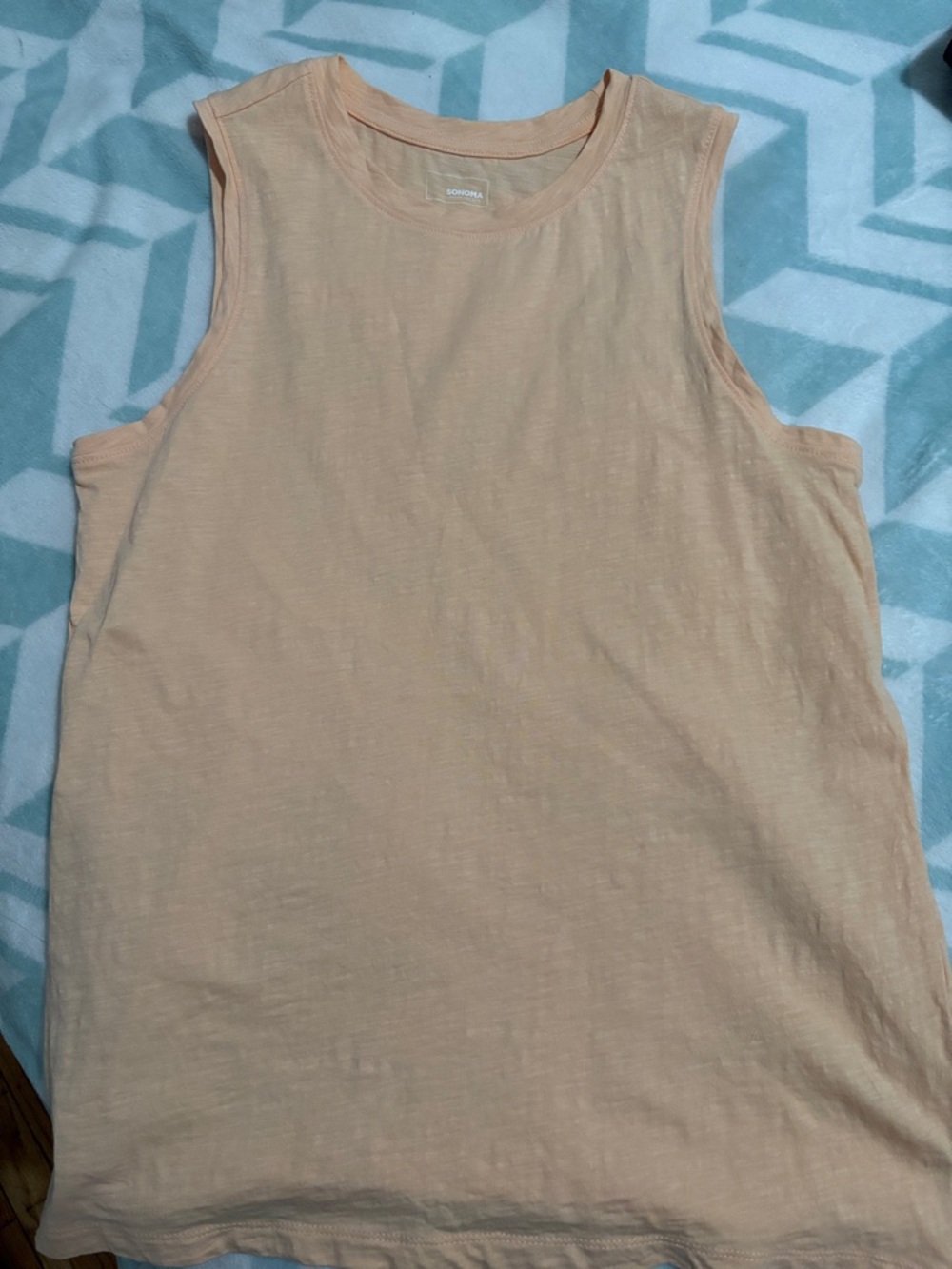 Sonoma Peach Crew Neck Sleeveless Tank